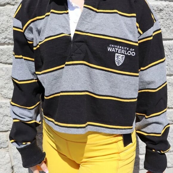 Cropped University of Waterloo Rugby Sweater - Canadian University Sweater - Picture 3 of 3
